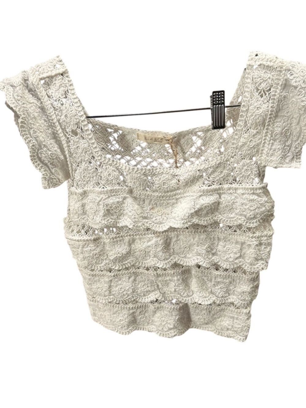 NWT CROCHET Crop Top Coquette Feminine Bohemian Sz  sm/med
